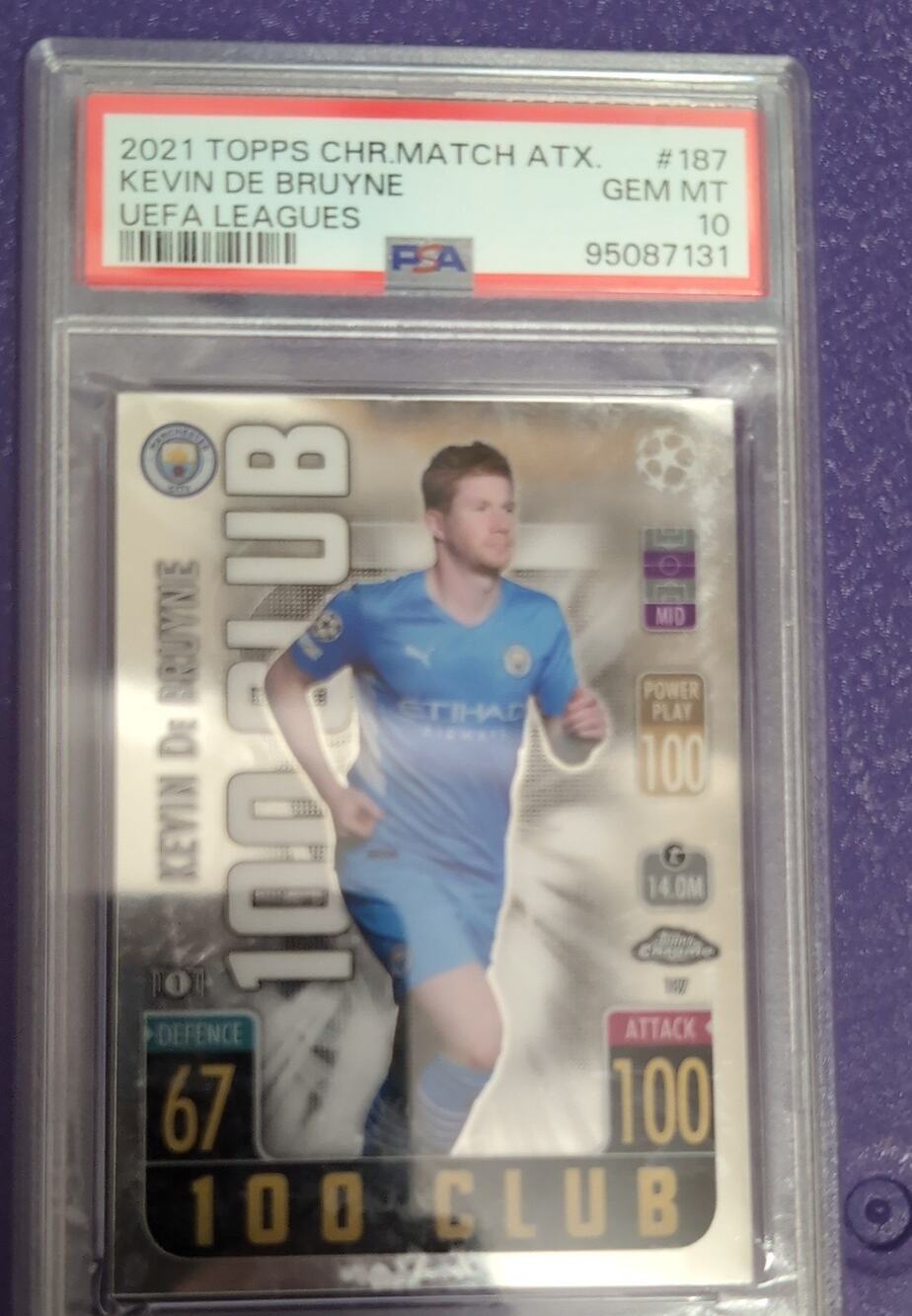 PSA 10 2021-22 Topps Chrome Kevin De Bruyne Match Attax UEFA 🏆 League 100 Club
